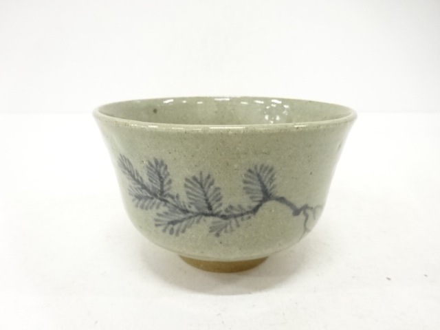 JAPANESE TEA CEREMONY / TEA BOWL CHAWAN / YOUNG PINE / IROE